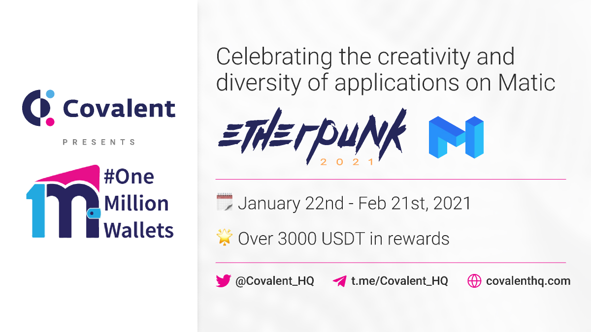 Covalent offers $3000 in bounties for One Million Wallets - Matic Network at Etherpunk 2021