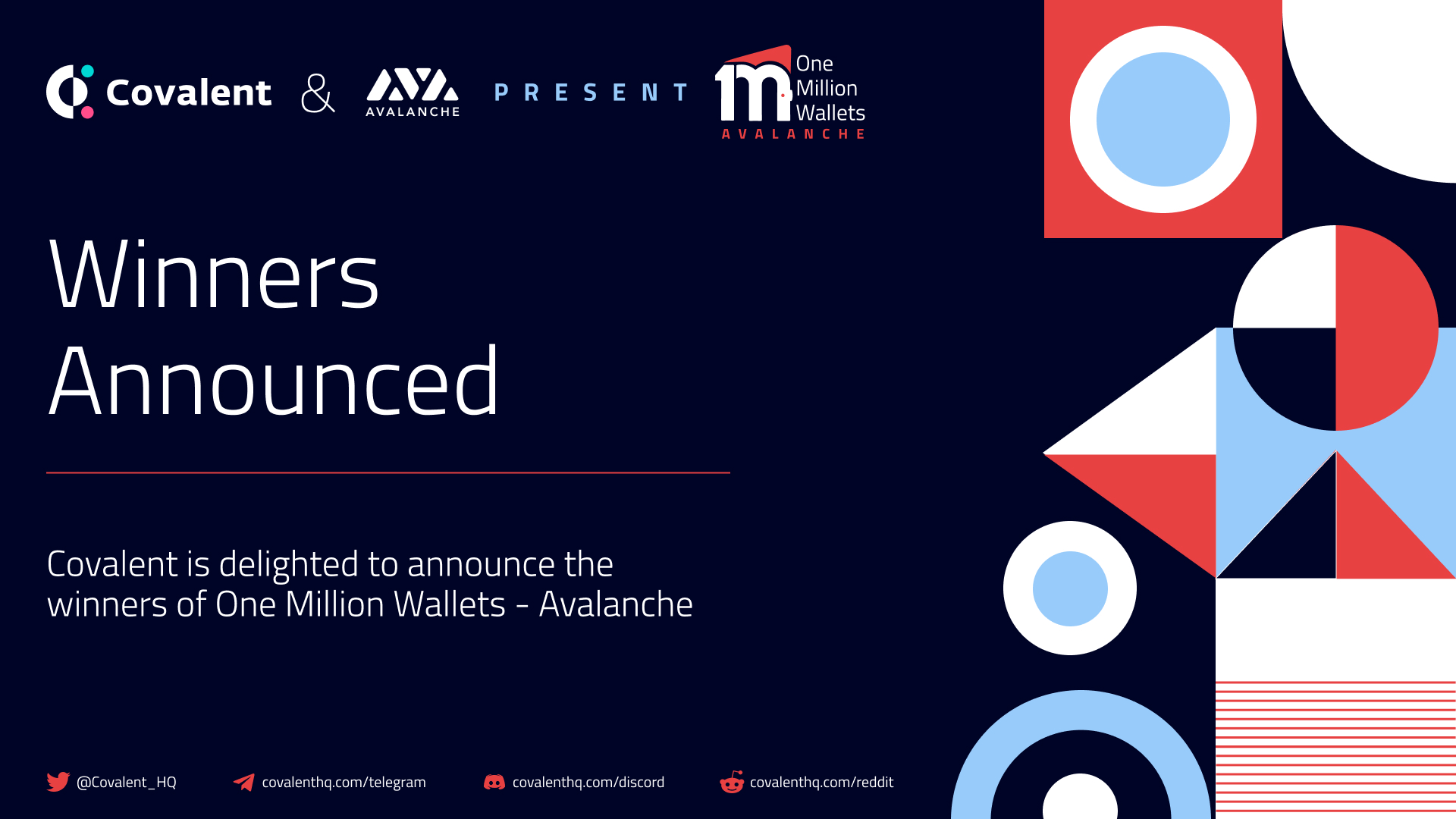 '#OneMillionWallets - Avalanche' Winners Announced