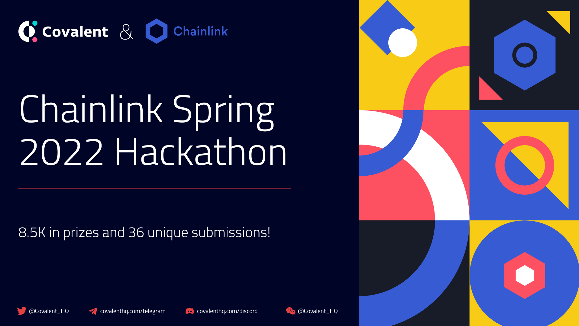 Chainlink Spring Hackathon - $8.5K in prizes and 36 unique submissions!